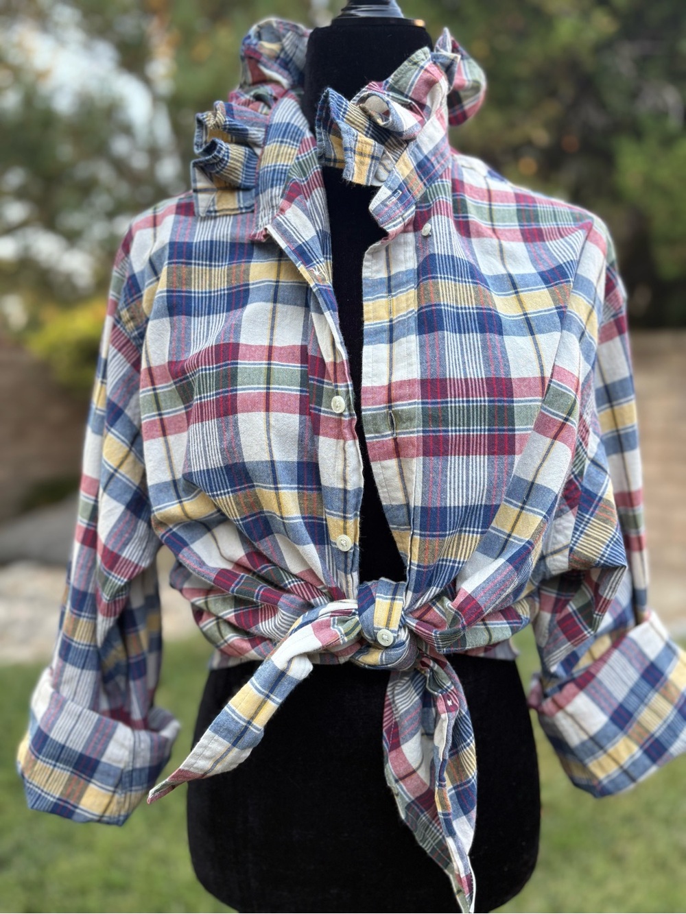 Reworked Ralph Lauren Plaid Button-Down Shirt size XL - Picture 4 of 9